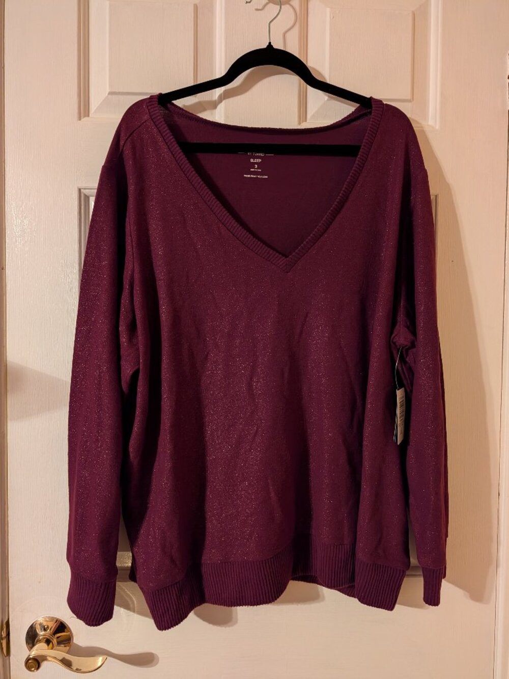 Torrid Supersoft Plush V-neck Lounge Sweatshirt Gold Shimmer ~ 3/3X/22-24 NWT
